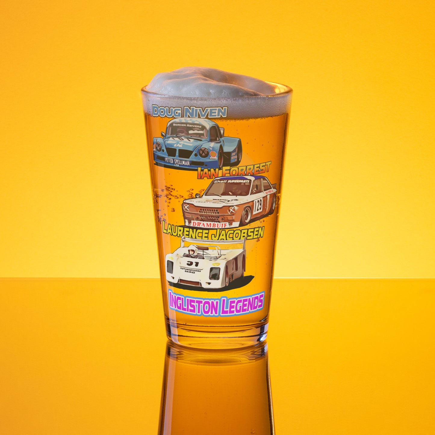 Ingliston Legends - Shaker pint glass