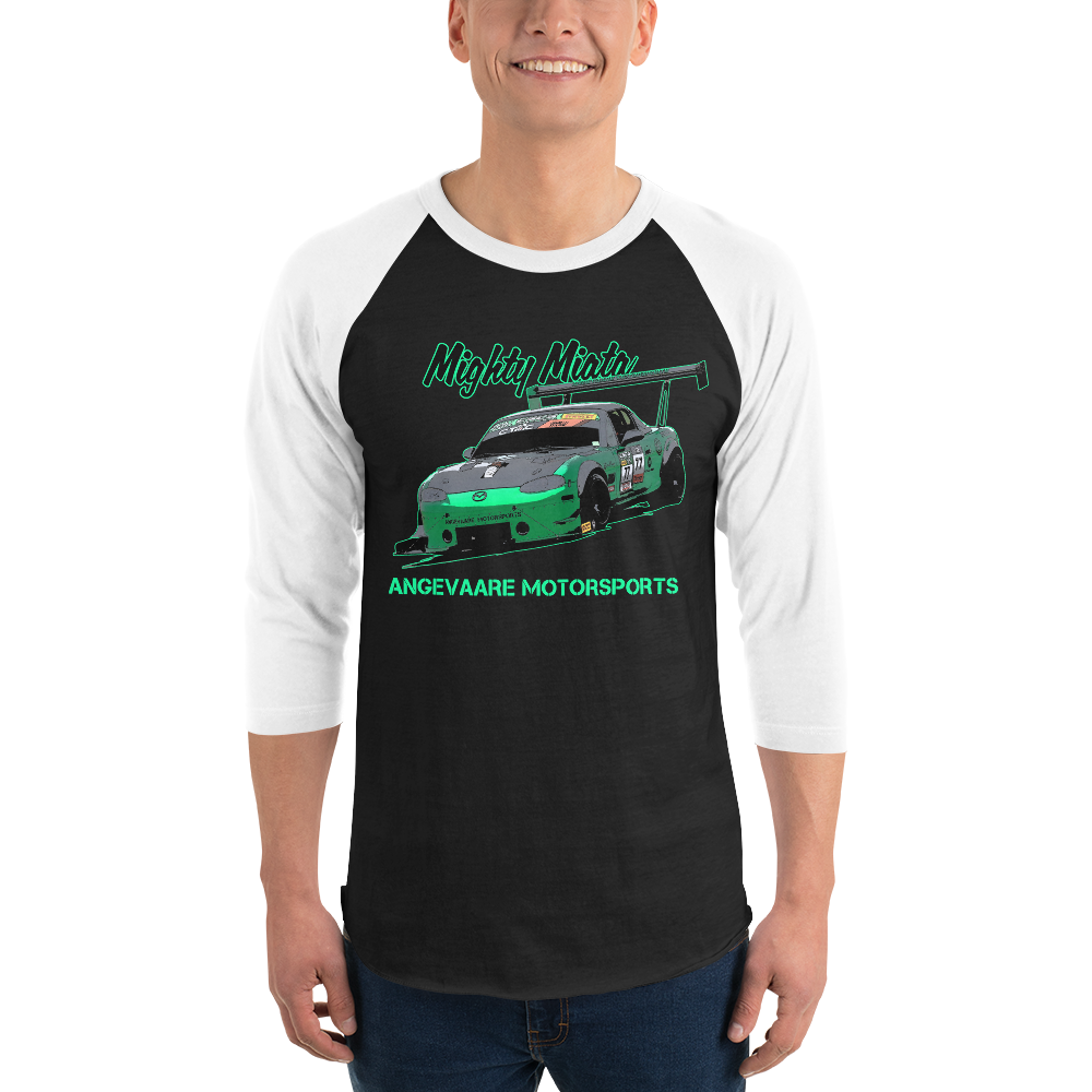 Mighty Miata 3/4 sleeve raglan shirt