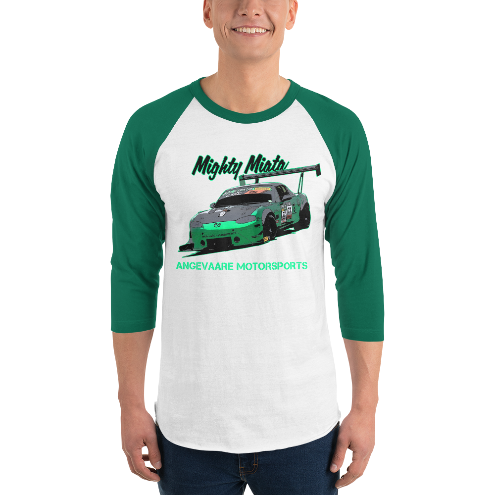 Mighty Miata 3/4 sleeve raglan shirt
