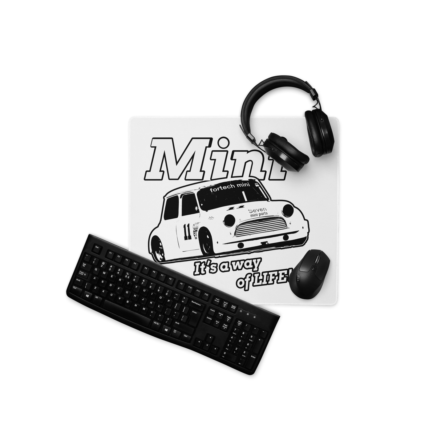 Mini, It's a way of LIFE monochromatic gaming mouse pad