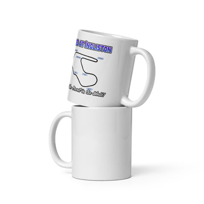 Raced At Ingliston - White glossy mug