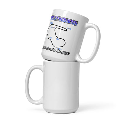 Raced At Ingliston - White glossy mug